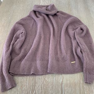 A&F Fuzzy Purple Cowl Neck Sweater Long-Sleeved.